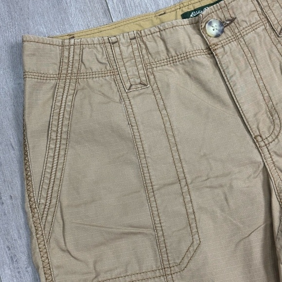 Women’s Eddie Bauer 10 Medium Shorts Ripstop Chino Khakis Taupe Bermuda Twill - Picture 5 of 8